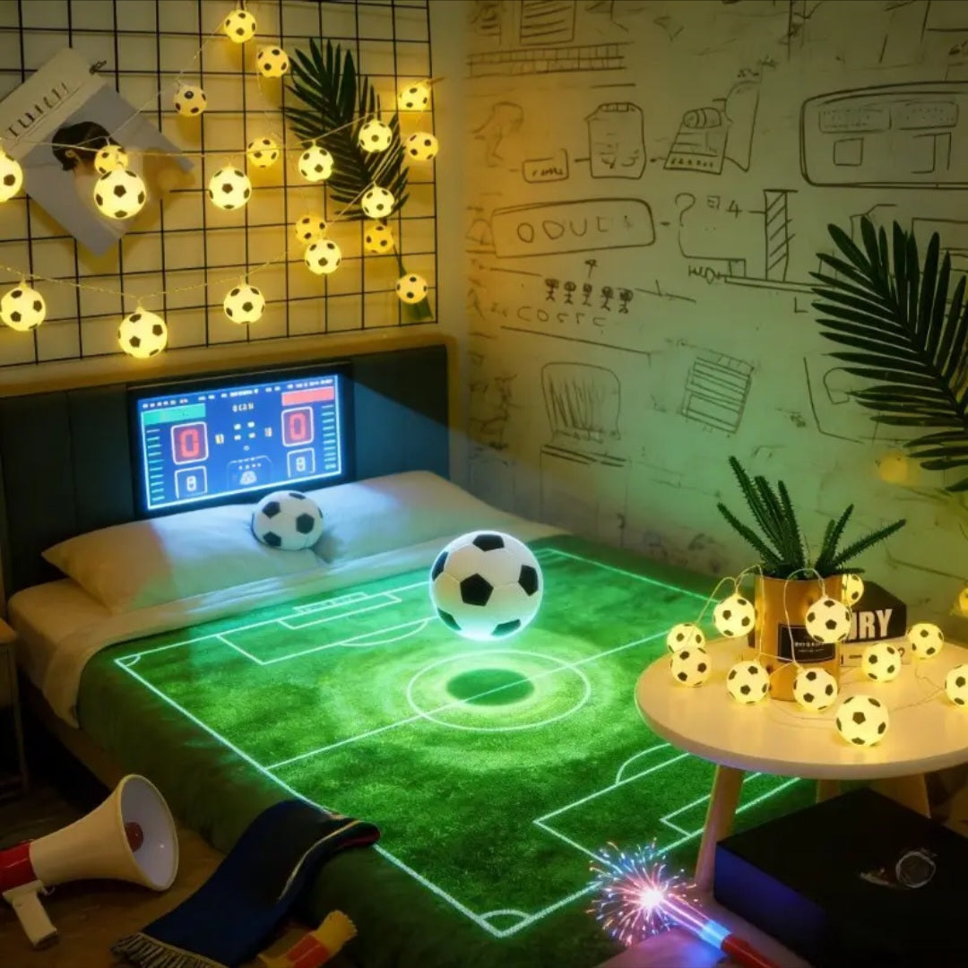 Cordão Decorativo de Bolas de Futebol com LED – LumiFut™