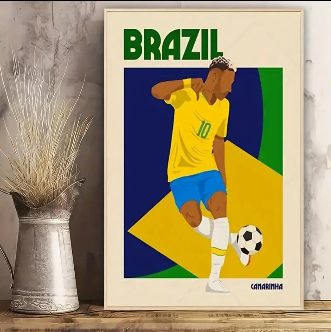 Quadro Retrô Canvas Arte do Futebol – Ídolos em Festa™