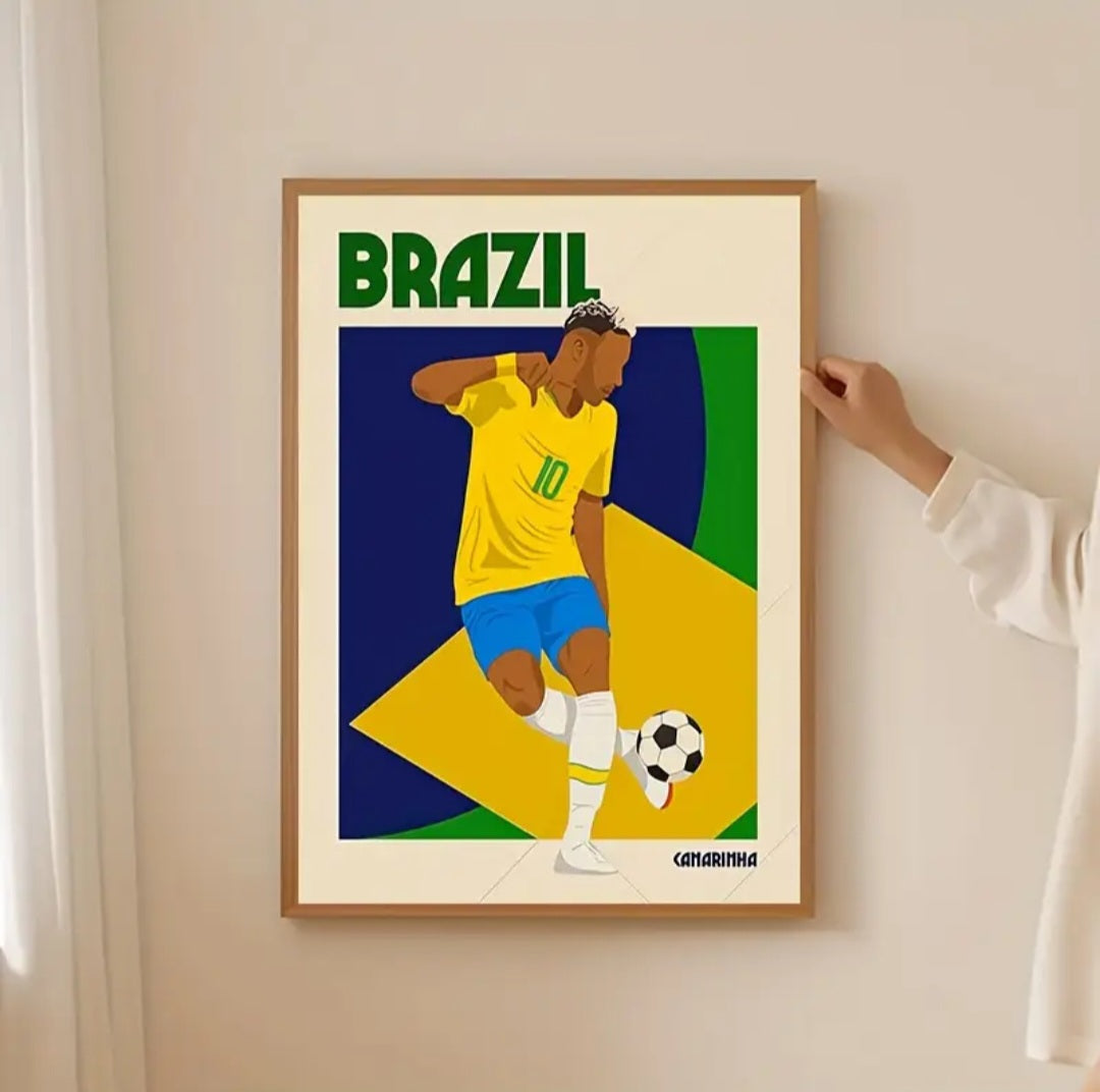Quadro Retrô Canvas Arte do Futebol – Ídolos em Festa™