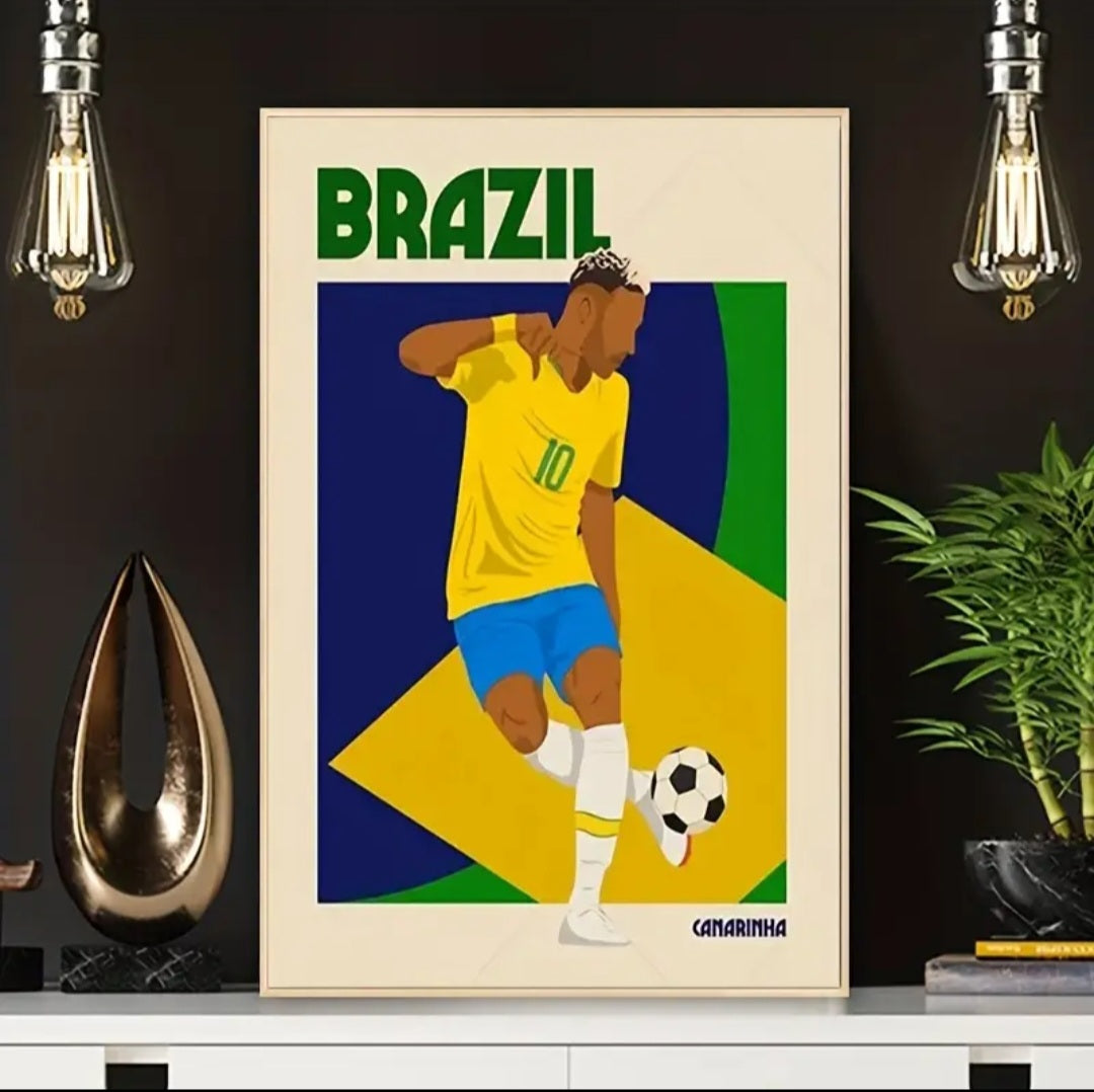 Quadro Retrô Canvas Arte do Futebol – Ídolos em Festa™