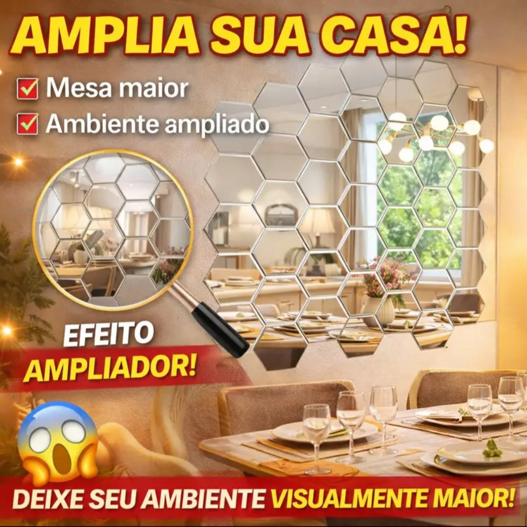 Conjunto 10 Unidades Espelho Autoadesivo MirrorShape™